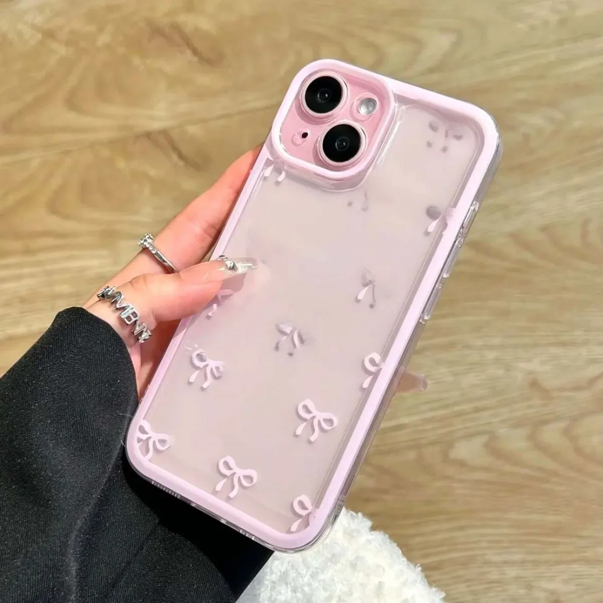 thumbnail image 1 of Funda de teléfono con lazo pequeño azul 14/13 para iPhone 15 Pro Max 12/11, fundas protectoras transparentes para teléfono móvil Xr/xs, 1 of 5