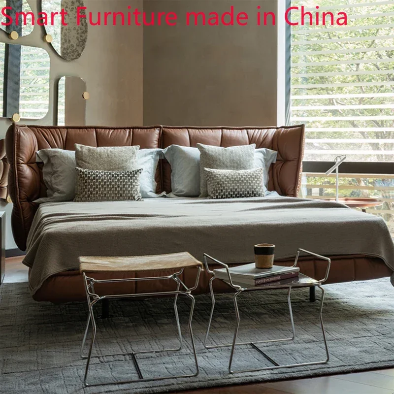 

Кровать светильник роскошная кожаная простая комната в итальянском стиле Главная комната Роскошная Высококачественная свадьба