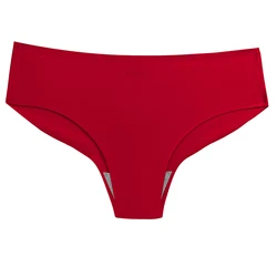 Luxurious Seamless Silk Satin Women's Briefs - Soft Lingerie Panty in XXL - XXL (Red)