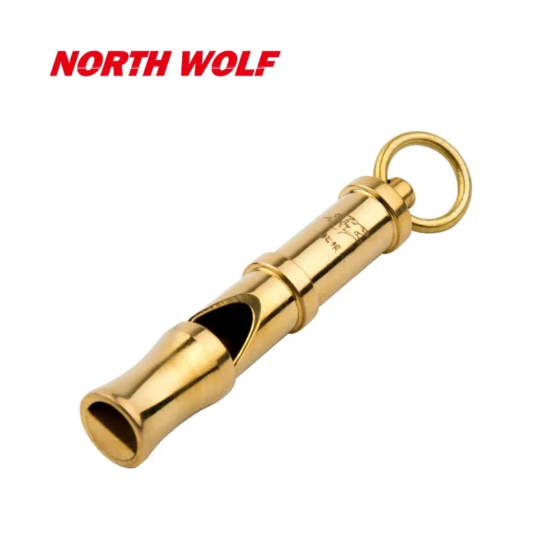 2021 New Outdoor Survival Golden Polished Pure Copper Single Airway Treble Whistle