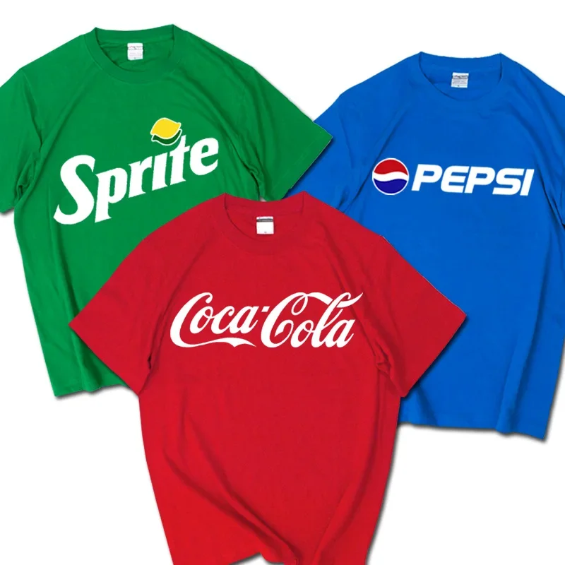Sommer 2026 Trendiges 3D-T-Shirt Pepsi Cola Sprite Coca-Cola Kollaborationsdesign Herren- und Damen-Loose-Fit-Paar-Kurzarm-Freizeit-Oberteil