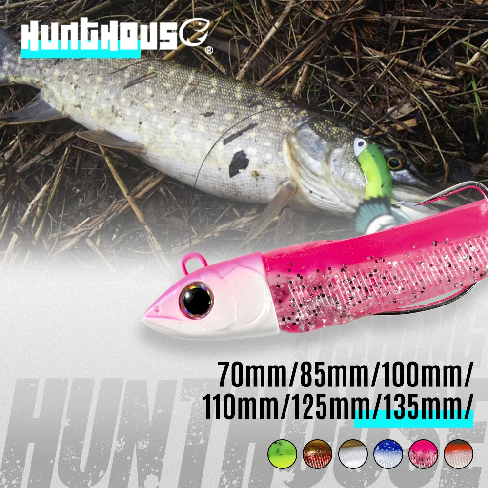 Hunthouse Barret Minnow 100 mm 25 g Silikon-Weichköder, künstlicher Köder, Angelgerät für Barsch, Hecht, Leurre Souple LW216