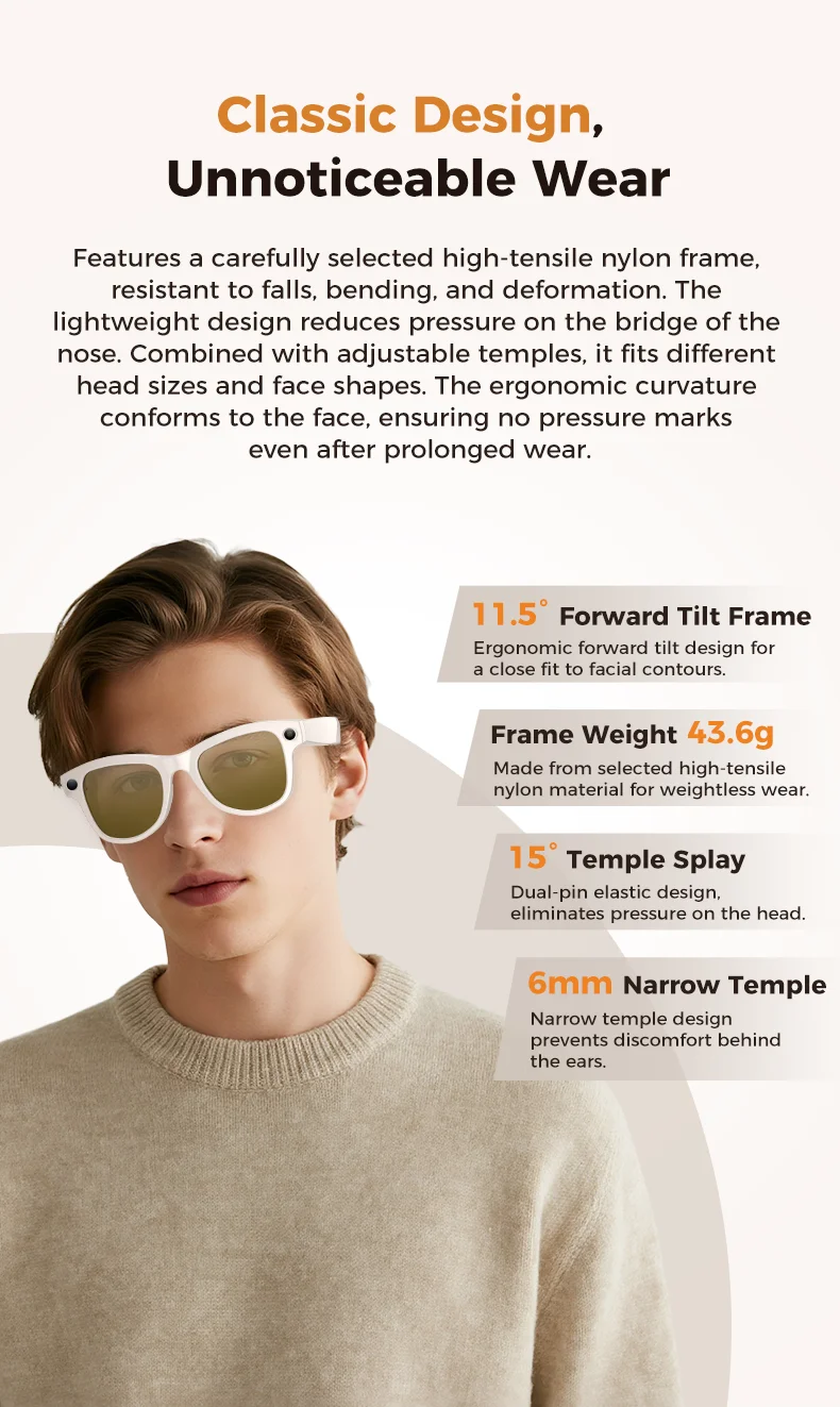 2026 New 800W 4K HD AI Smart Glasses Men Record Video 3600mAh Battery 120 Languages Translation Music Player Glasses With Camera