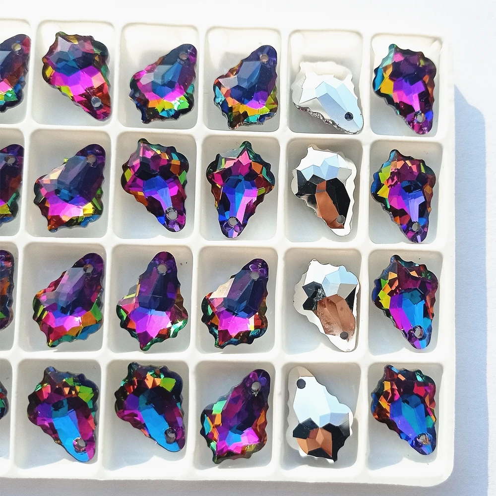 11x16MM Barock Einzelloch Glas Strass Anhänger Ahornblatt Form Hochwertiger Kristall AB Diamant für Halskette Zubehör – Detail 16