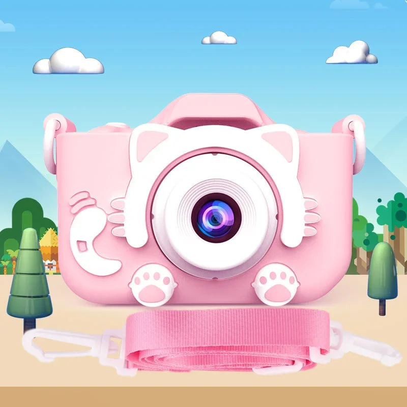 Children Kids Digital Camera HD 1080P 2 Inch Cute Cat Mini Photo Camera With 32GB TF Card For Birthday Xmas Gifts digital camera