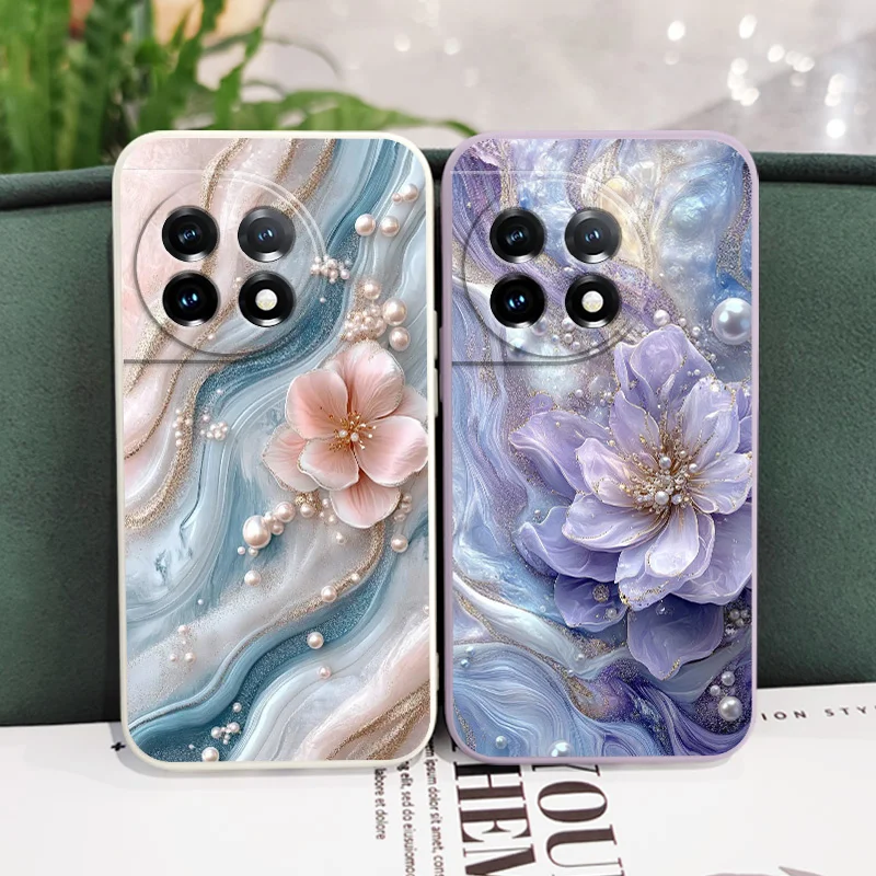 Pearlescent Flower Liquid Silicone Phone Case
