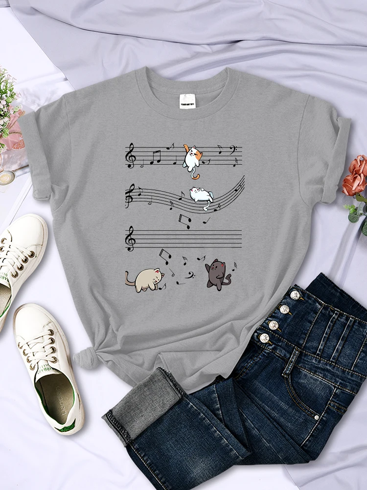 Kopie Von Musical Cats Musical Notes Printing Women Tee Clothing Comfortable T Shirt Soft Cute Tshirts Breathable Woman388_voghion.com