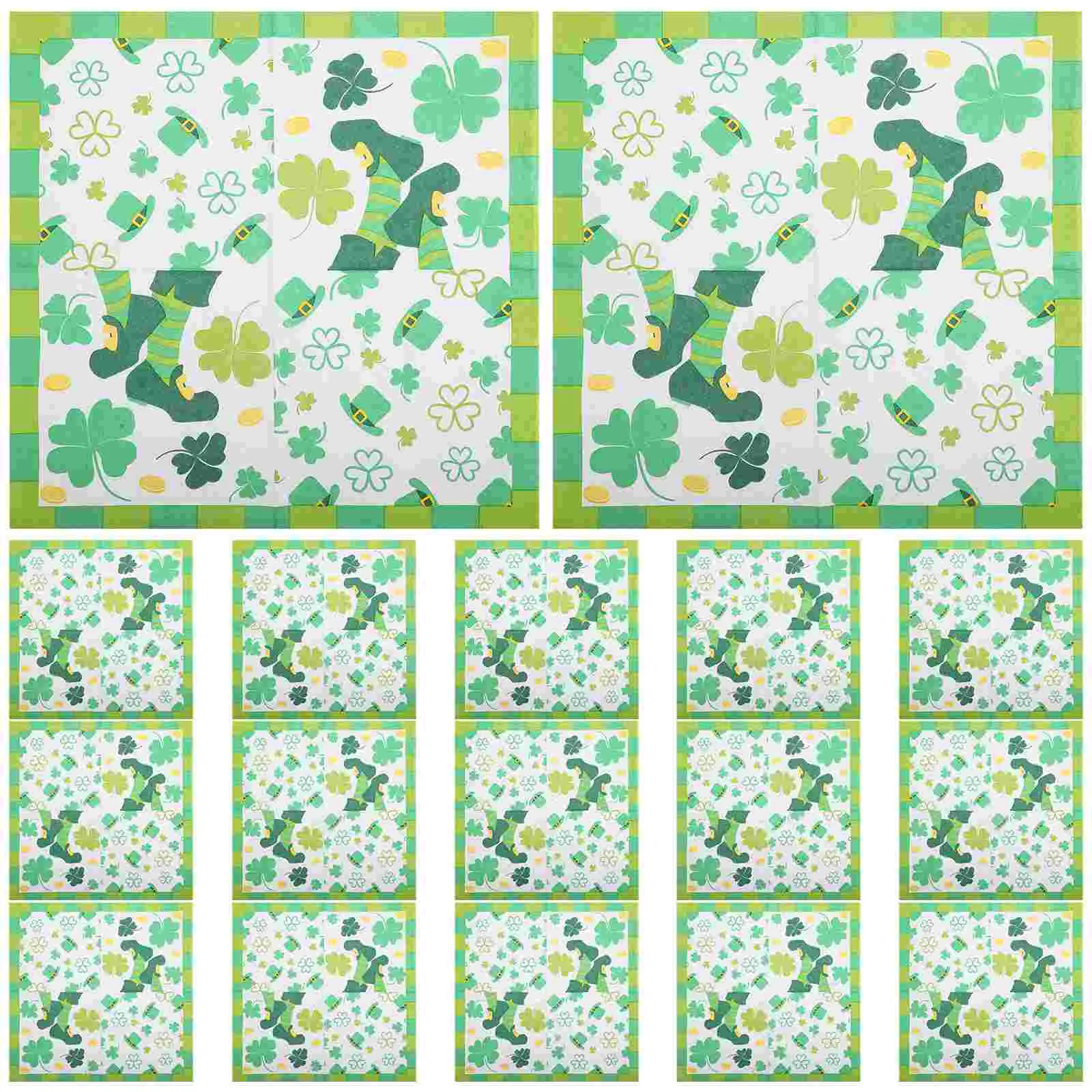 20 Pcs Napkin Irish Holiday Party Supplies Dining Table St Patricks Paper Napkins Lucky Shamrock Vacation Dinner