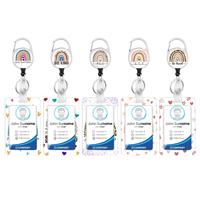 

Name Card Holder and Lanyard Print Retractable Badge Reels for Doctor Nurse Y9RF