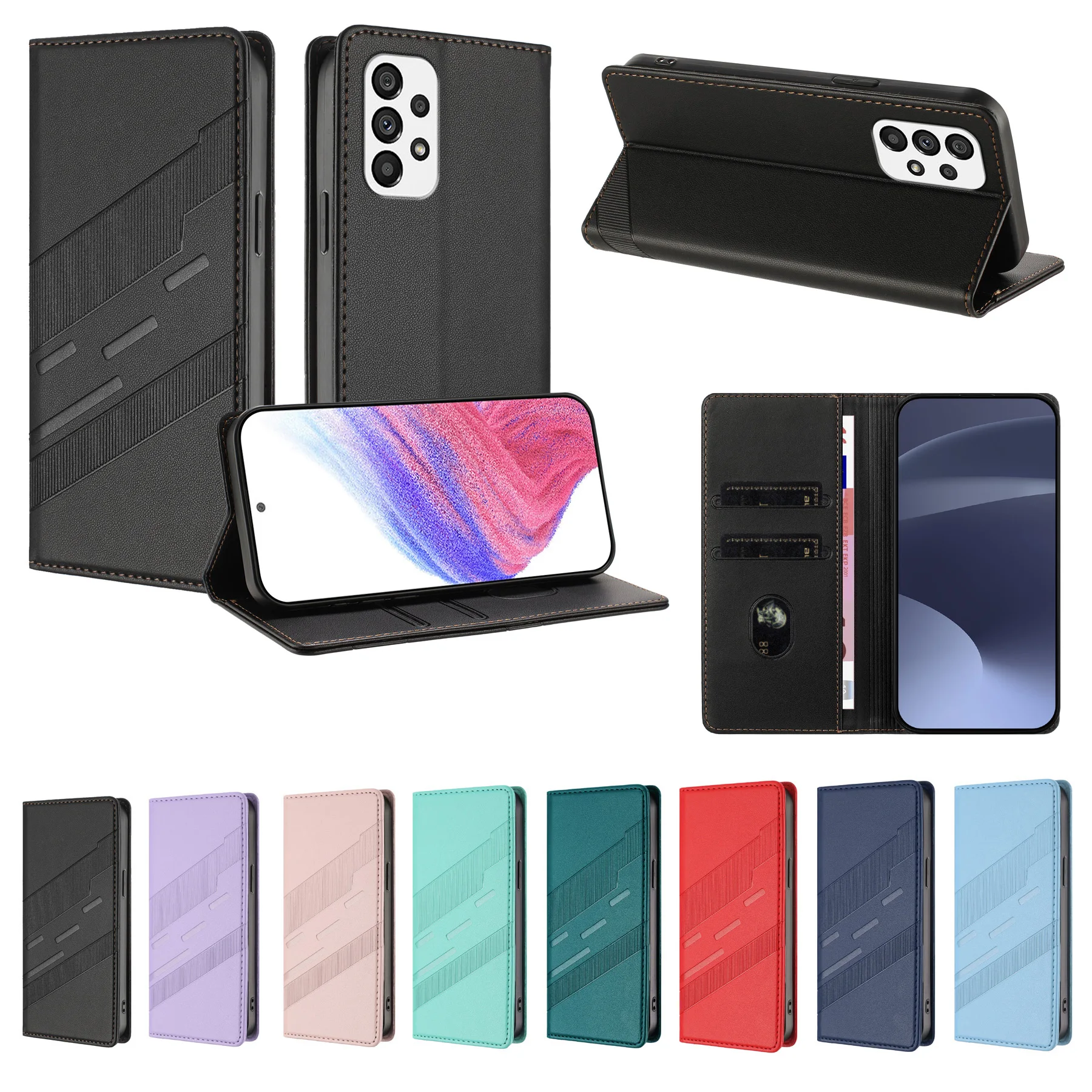 Universal Leather Wallet Flip Case - Premium Phone Cover