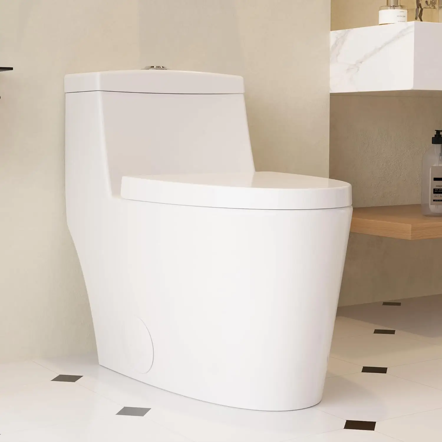Dual Flushing Toilet with 17" ADA Comfortable Chair Seat, 1.1/1.6 GPF High-Efficiency Mod