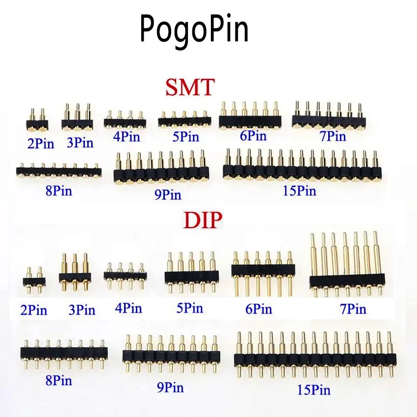 1 Stück für SMT DIP Pogo Pin Stecker Federbelasteter Kontakt Prüfspitze Power Ladeanschluss Pin 2,54 Mesh