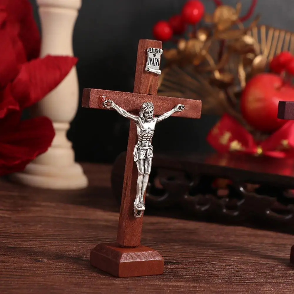 Wooden Jesus Cross Stand