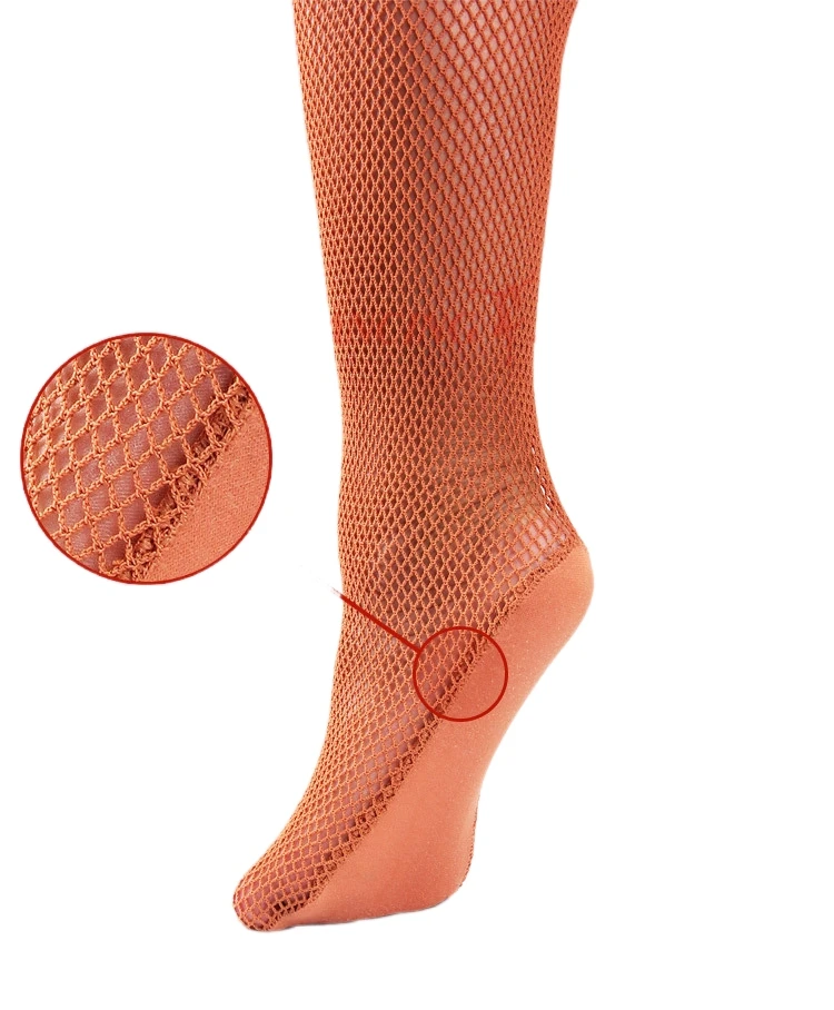 Professionelle lateinamerikanische Samba-Tango-Tap-JAZZ-Fischnetz-Tanzstrumpfhose in Performance-Qualität mit Fußplatte für Körpergröße 155–185 cm – Detail 7