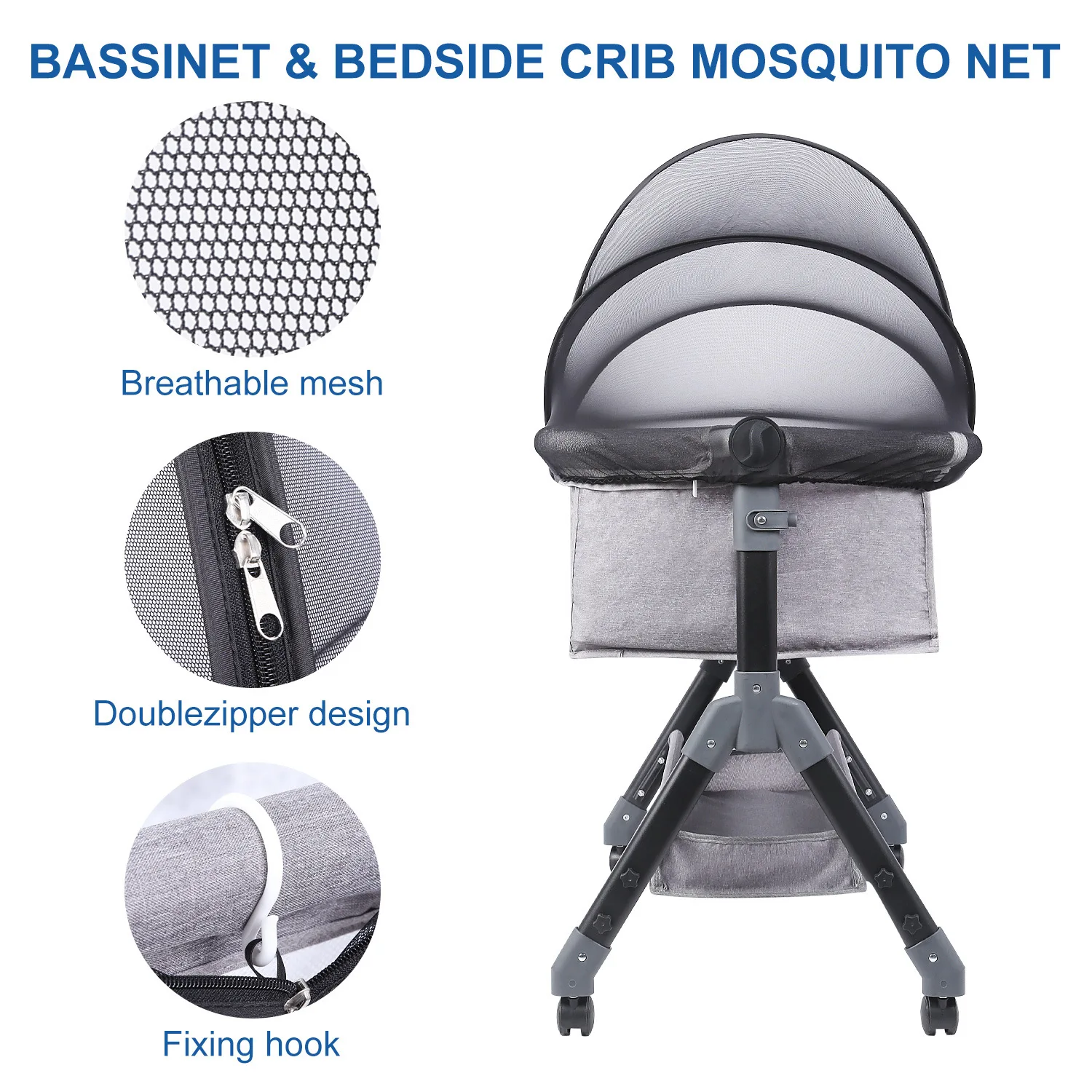 Crib Mosquito Net Baby Bed Four Seasons Removable Portable Foldable