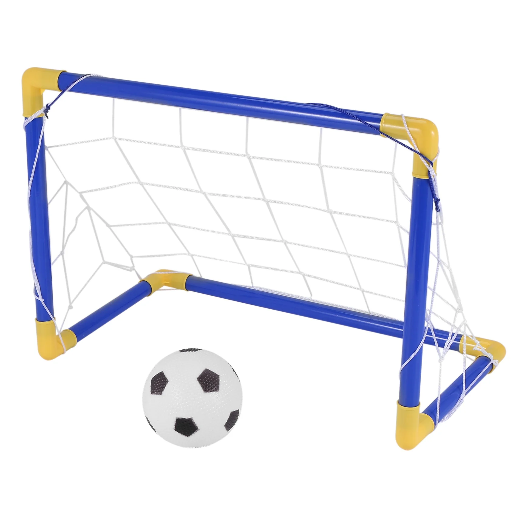 Mini balón de fútbol plegable para interior, portería con red y bomba, juego de deporte para niños al aire libre, juguete para el hogar, regalo de cumpleaños para niños de plástico