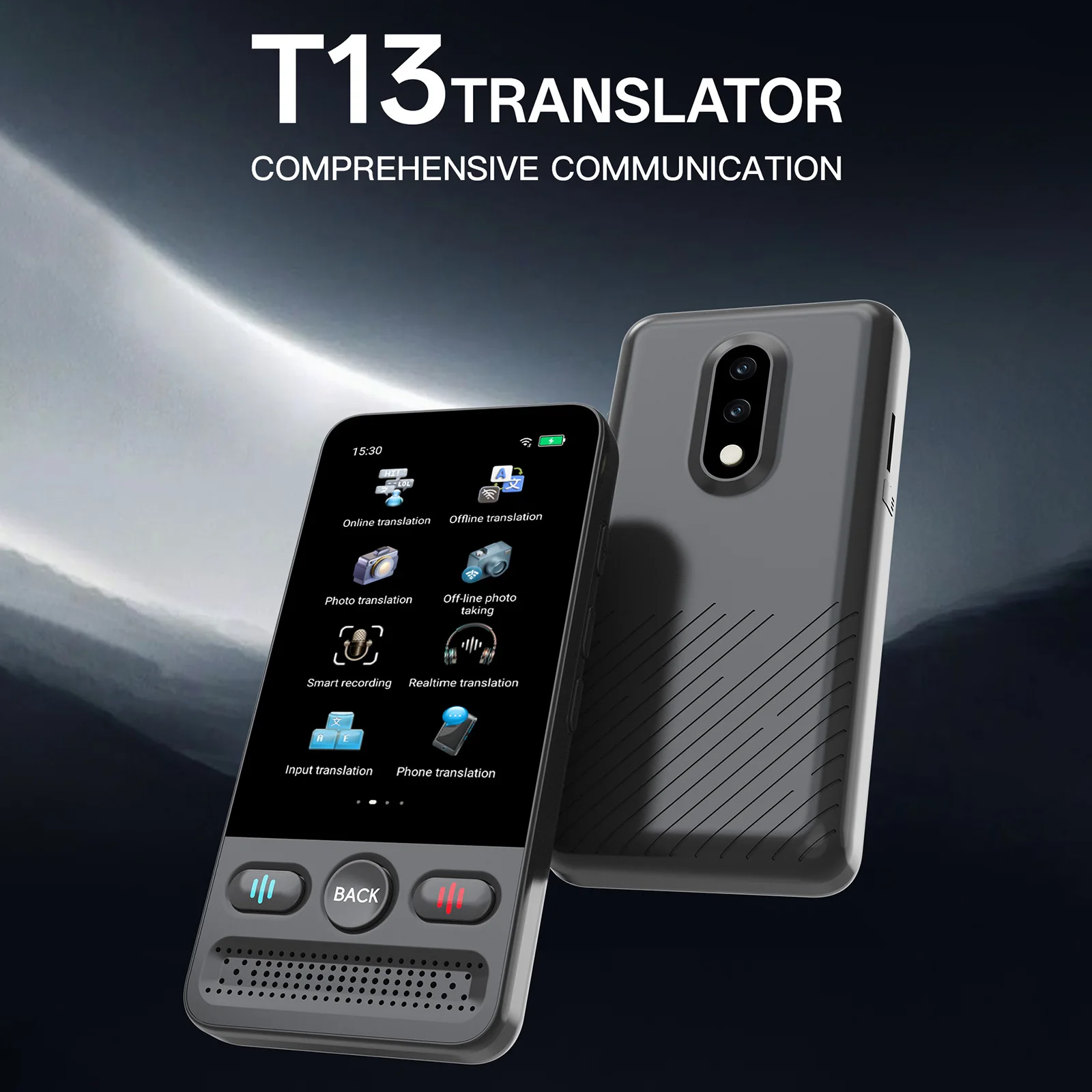 AI 번역기, 138개 언어 지원, 미니 휴대용 번역기, 온라인 및 오프라인 번역 기능 탑재, 여행, 비즈니스, 회의용