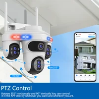 7 objectifs 4 écrans WiFi caméra IP 10X Zoom sans fil extérieur PTZ Audio bidirectionnel suivi automatique caméras de Surveillance IP66 étanche 2