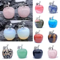 12 Colour Apple Statue Natural Gemstone Crystals Healing Stone Carving Reiki Figurines Crafts Room Decor Trinket Christmas Gifts