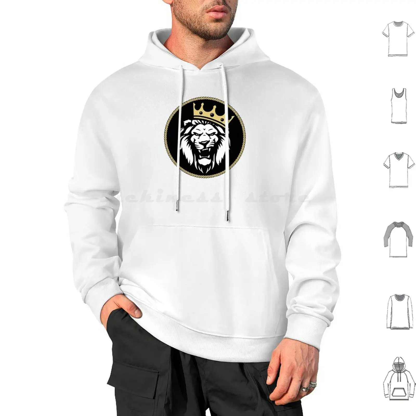Lion King Golden Crown Felpa Con Cappuccio Cotone Manica Lunga Viaggio Messassi Cool Palm Lion King Golden Crown Anger Ruggito Angry