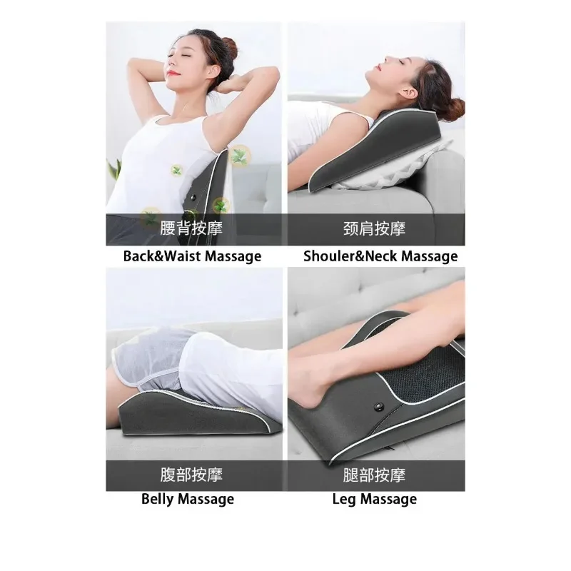 홈 오피스 차량용 딥 니딩 마사지 베개, 시타스 목 마사지기, 블랙 가죽 바디, OEM 파워 컬러, ABS 릴렉스