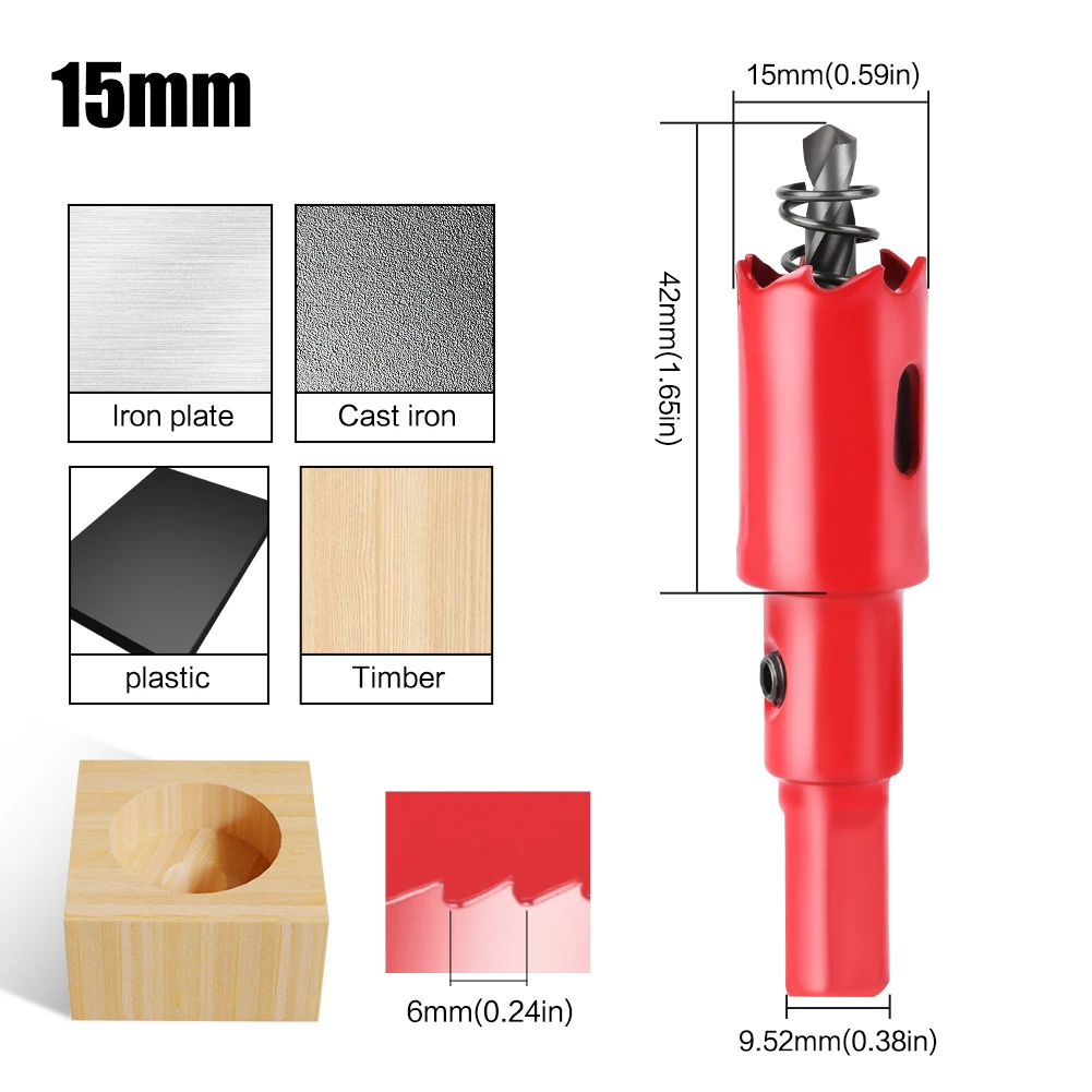 Bi-Metal Hole Saw HSS Drill Bit for Versatile Cutting (15-200mm)