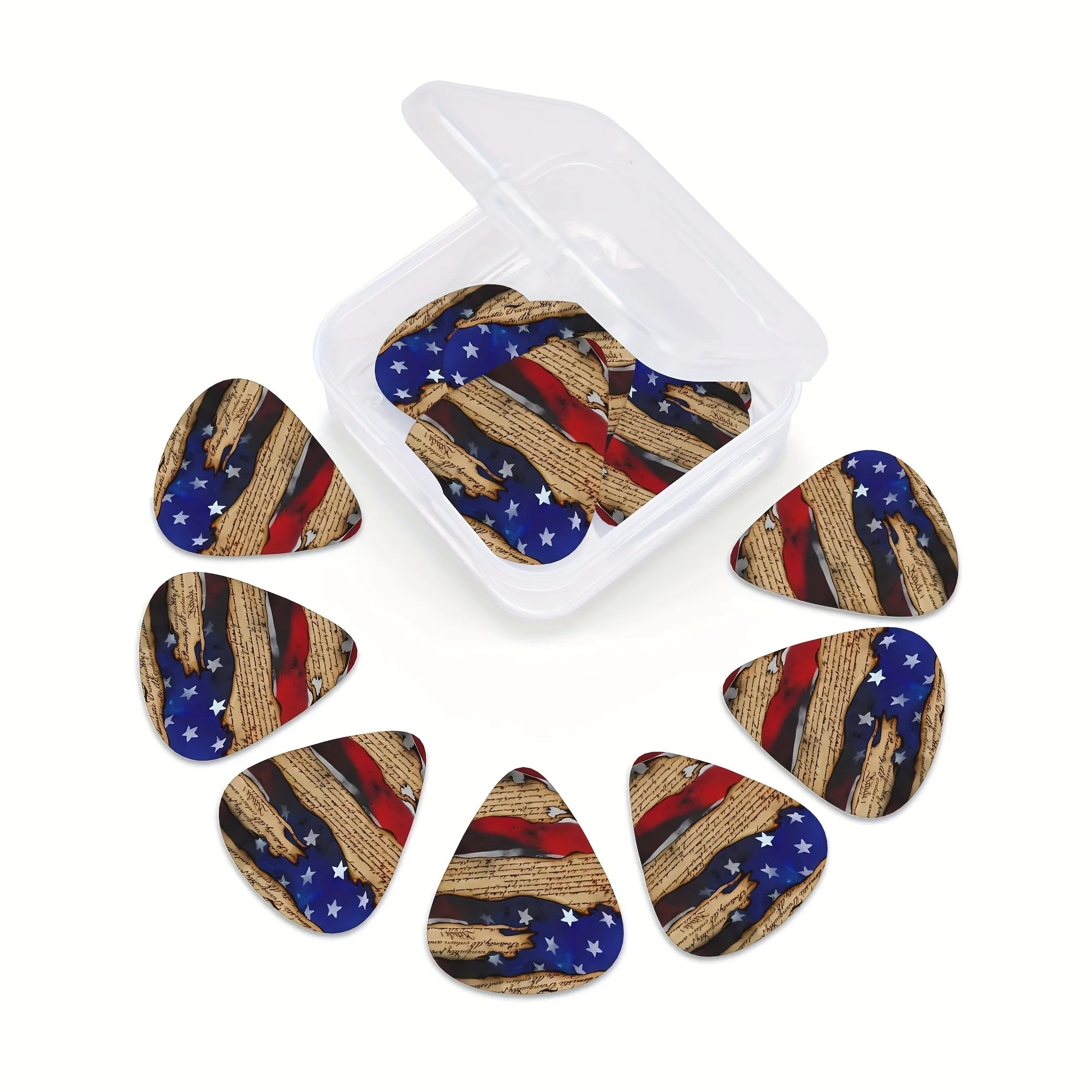 New 0.71/1.0Mm 12PCS Guitar Picks-Premium ABS Material with Smooth Finish, Dual-Sided Color Printing, Includes PP Storage Box
