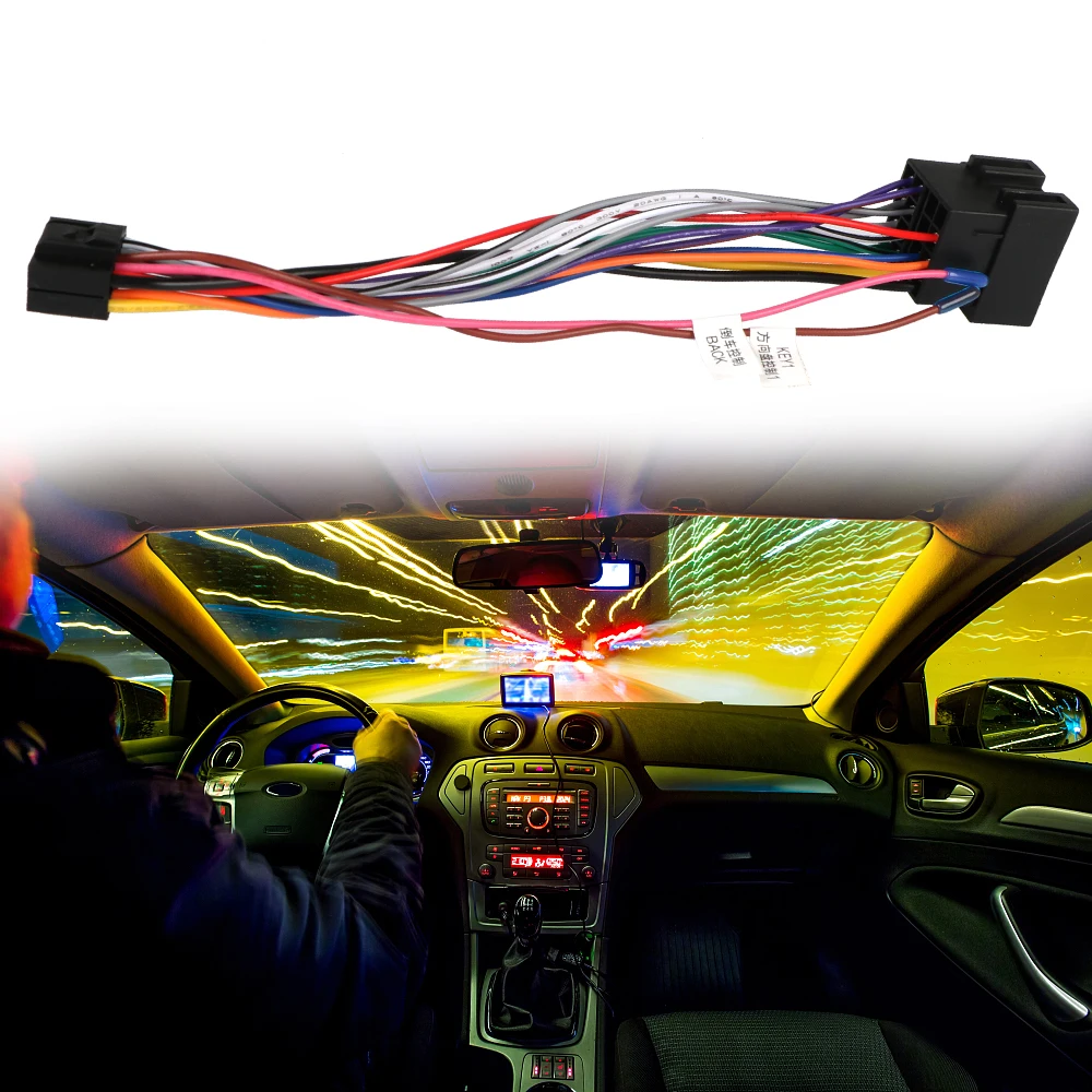For ALPINE ISO Standard Connector Adapter Car Stereo Radio Car Wire Cable Adapter Wire Harness Adaptor 16 Pin Plug Cable