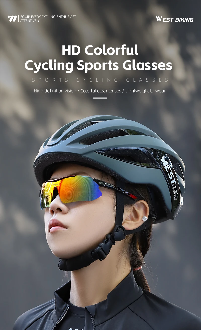WEST RADFAHREN Outdoor Radfahren Sonnenbrille Männer Frauen Straße Fahren Fahrrad Brille Sport Bergsteigen Brillen Fahrrad UV400 Brille – Detail 1