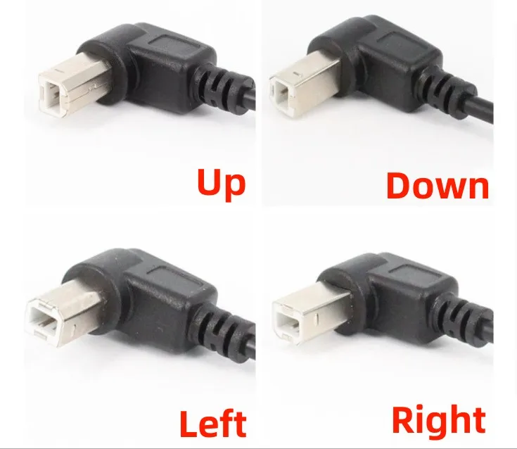 USB 2.0 A Male to USB B Male Type B Up&Down&Right & Left Angle Printer Scanner 90 Degree Cable 1 meter