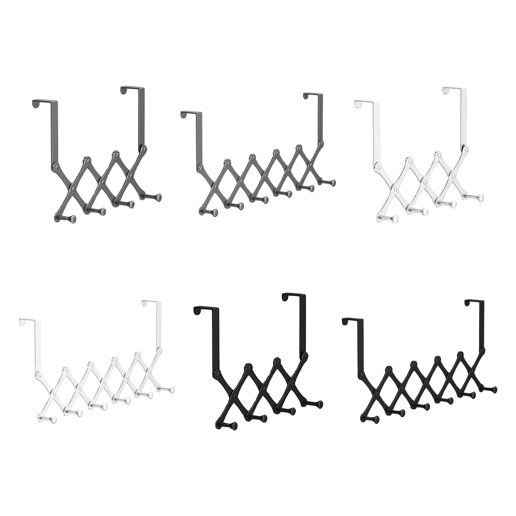 Hooks Over The Door 4/6Hooks Clothes Coat Hat Towel Hanger Home Bathroom Organizer Rack Kitchen Accessories Holder
