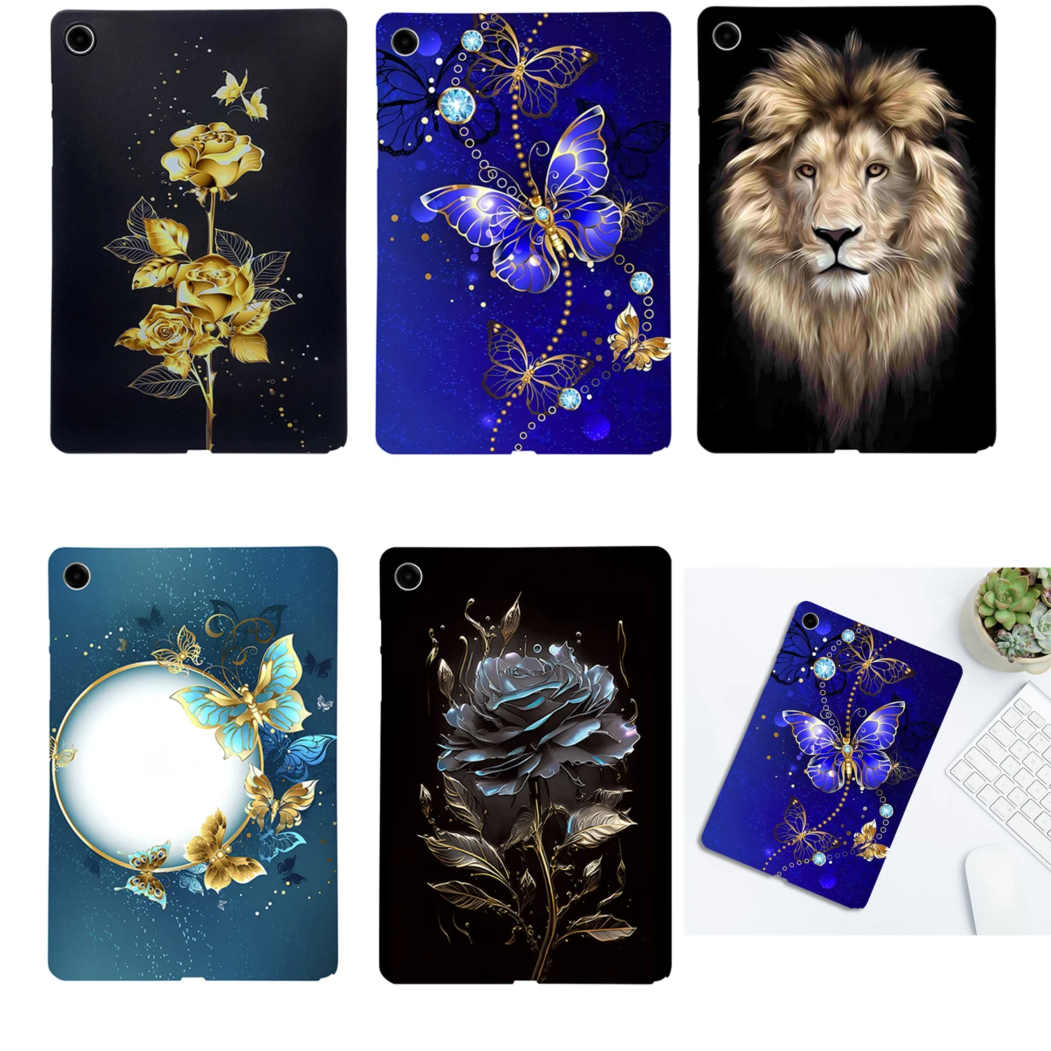 Black Silicone Tablet Case - Durable TPU Back Cover 11-13 inch