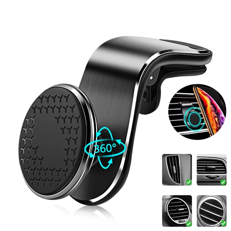 Support magnétique universel de téléphone portable pour voiture, fixation  sur grille d'aération, Rotation GPS, pour iPhone Huawei Samsung - AliExpress