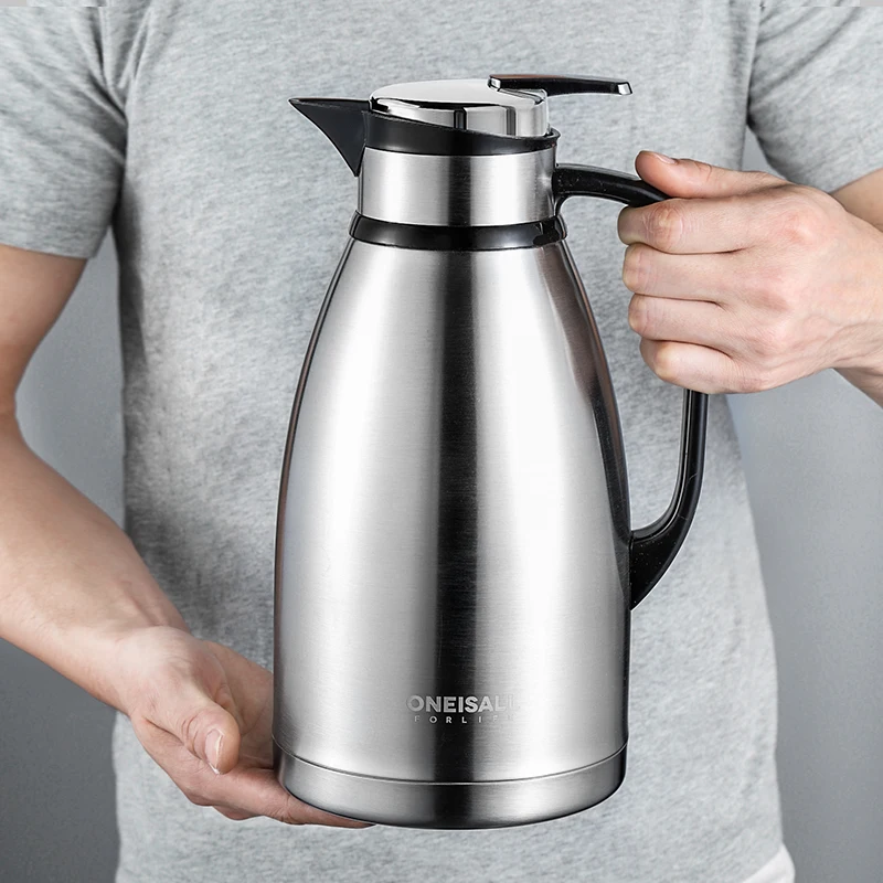 56oz Stainless Steel Thermal Coffee Carafe Dispenser Unbreakable Double  Wall Vacuum Thermos Flask Large Capacity Water Tea Pot - AliExpress