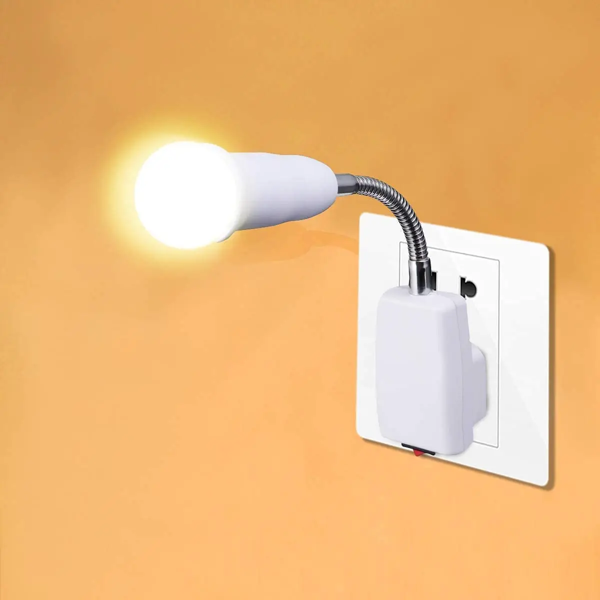 2PCS E27 Socket Adapter with Switch EU Plug 20CM Flexible Light Bulb Lamp Holder Extension Adapter Converter Screw Socket