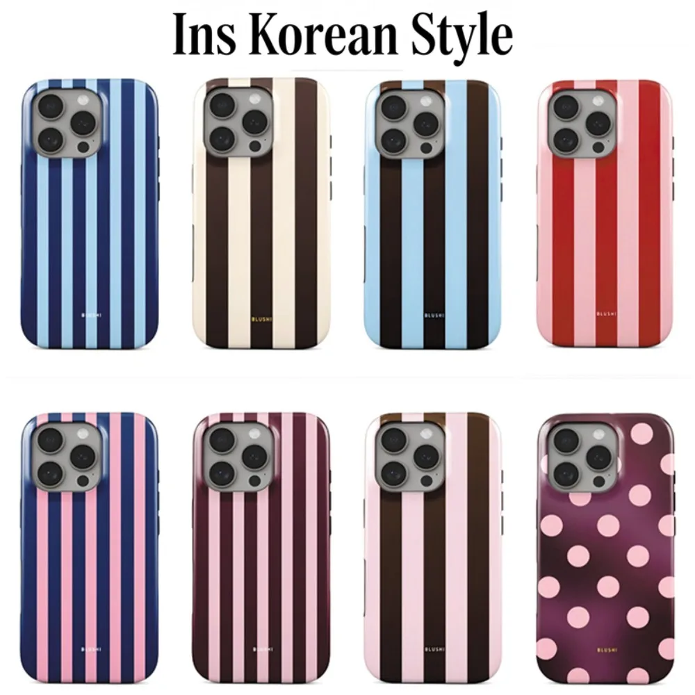Vibrant Y2K Striped Phone Case with Double-Layer Protection