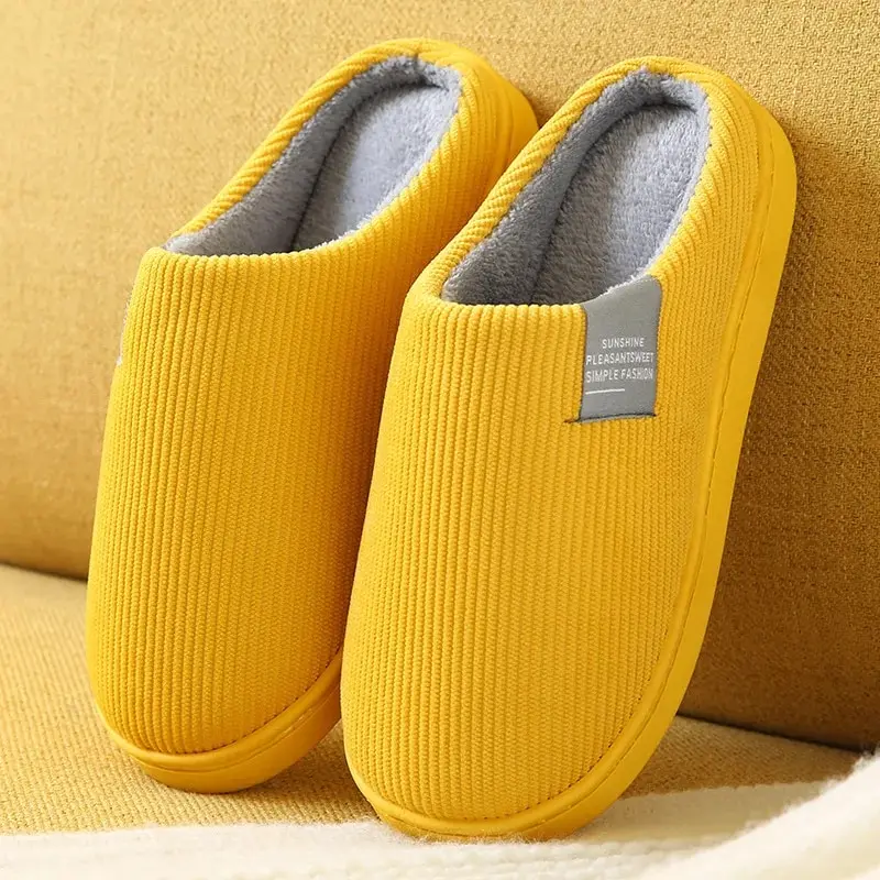 Damen Herren dicke weiche Hausschuhe Hausschuhe Haushalts plüsch, Anti-Rutsch-Thermo-Hausschuhe – Detail 11