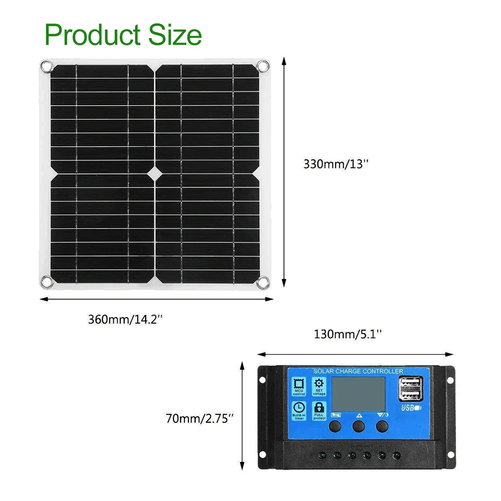 Kit solaire 50W 24V avec convertisseur Pour Cabanons Mobil home Porta