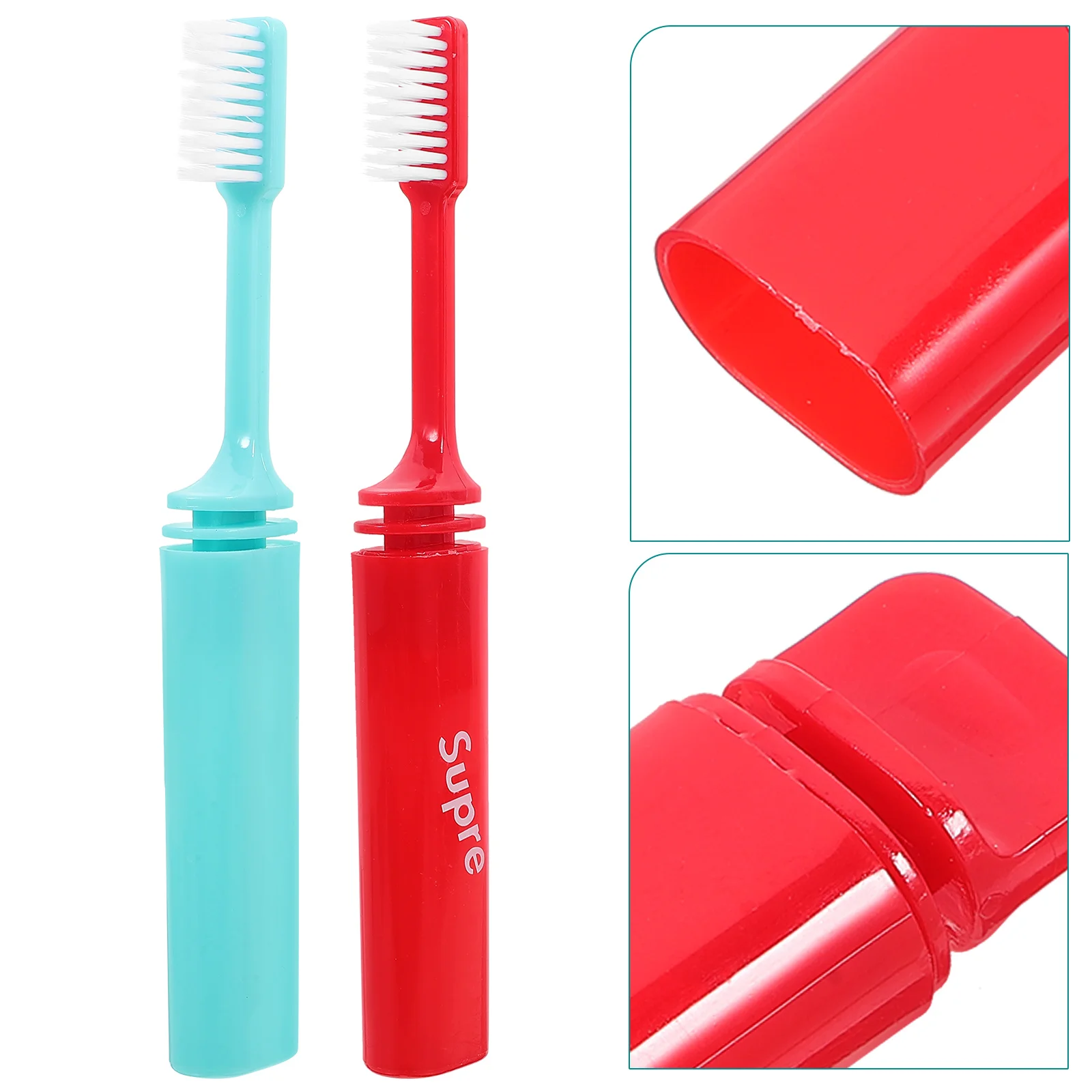 

2 Pcs Disposable Toothbrushes Kit Pocket Toothbrush Fiber Toothbrushes Detergent Folding Lovers Travel for Kids