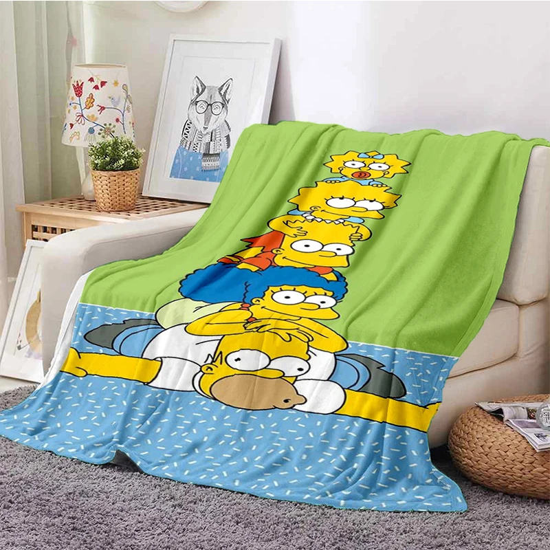 

Cartoon S-simpsons-s blanket soft comfortable living room sofa bed portable flannel blankets children bedroom decoration gift