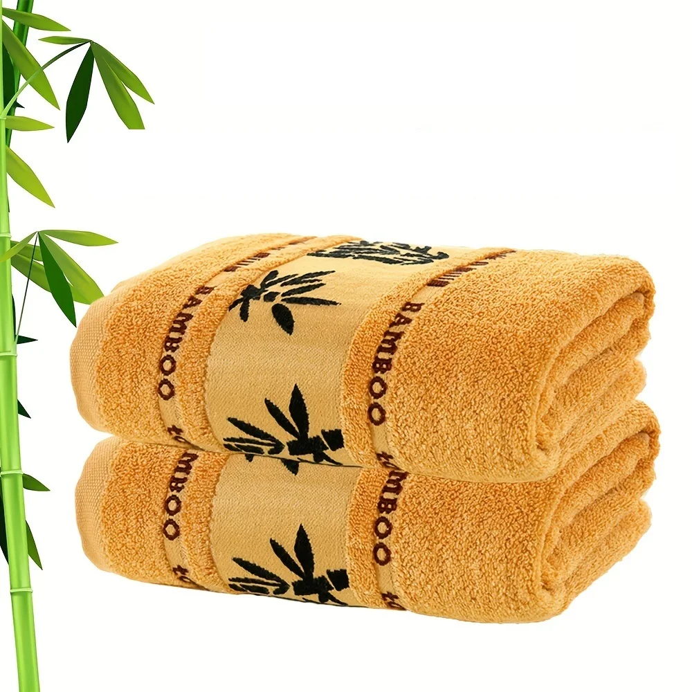 Cotton bamboo fiber embroidered towel, absorbent and quick drying, super soft and lightweight, essential for home bathroom