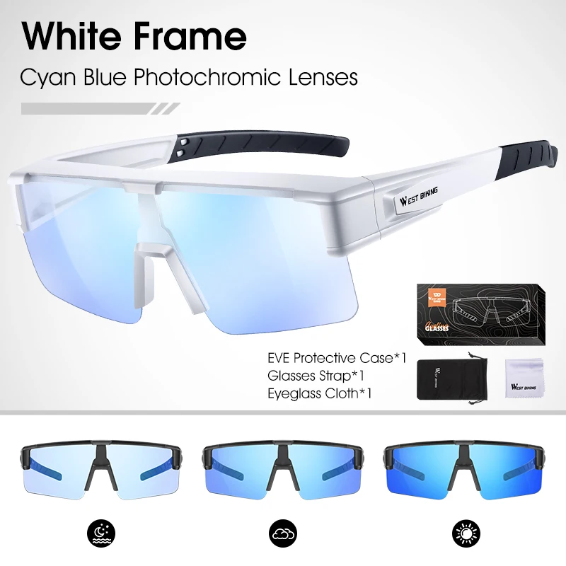 WEST BIKING Photochromic UV 400 Polarized Cycling & Fishing Goggles - Stylish Sport Eyewear