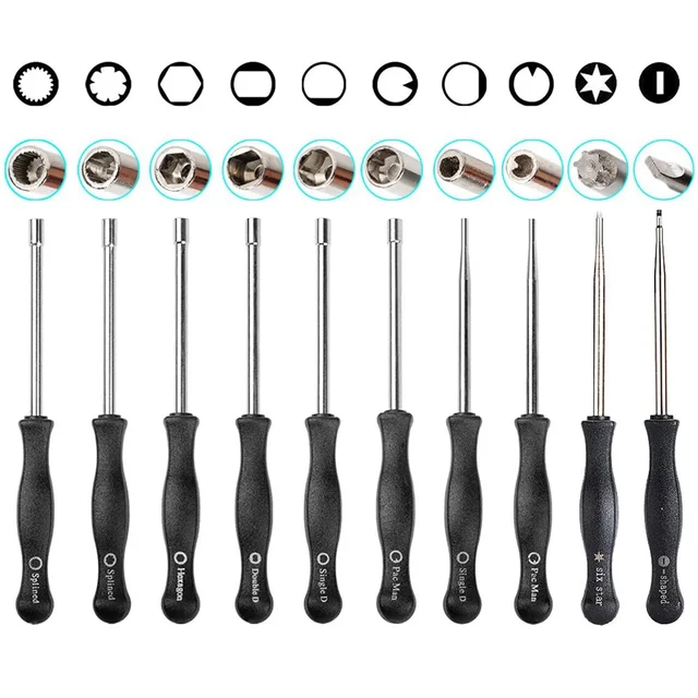 10pcs Screwdriver Kit Small Carburetor Tune up Carburetor Adjustment Tool Single D Double D Hexagon Hex Socket Kit Set