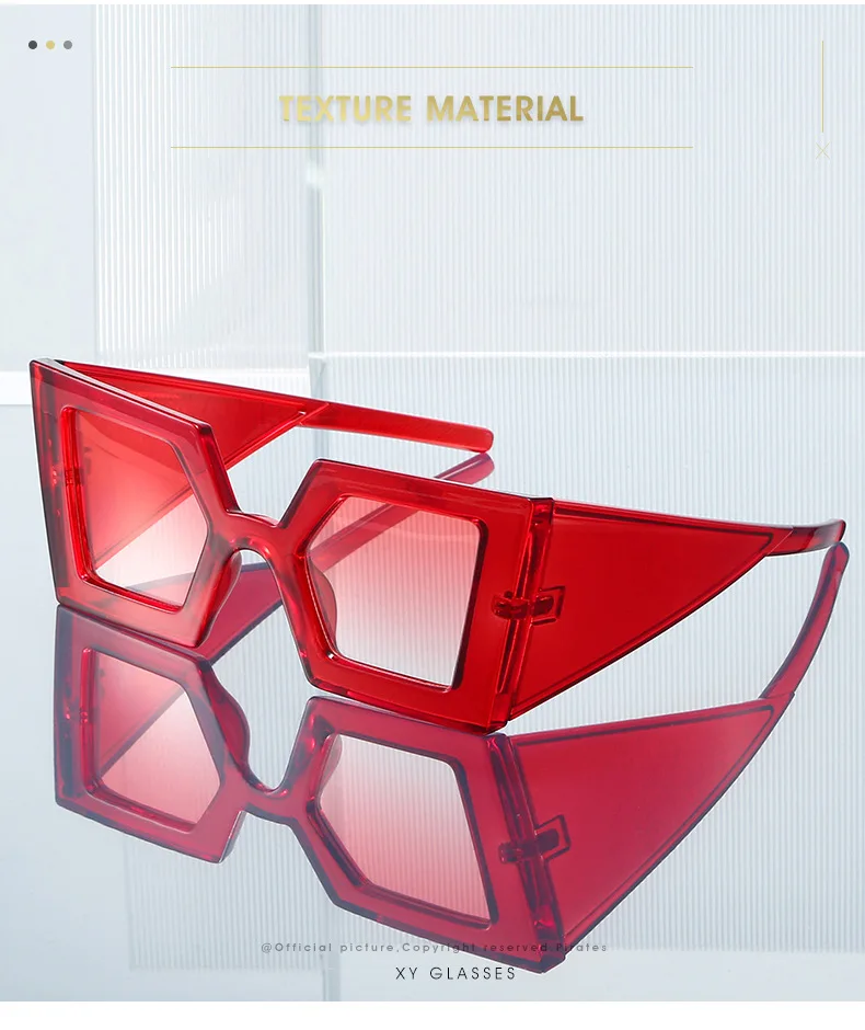 Ultrastylische, übergroße Sonnenbrille, trendige Unisex-Sonnenbrille mit kräftigem Arm und UV-Schutz für den Straßenstil – Detail 2