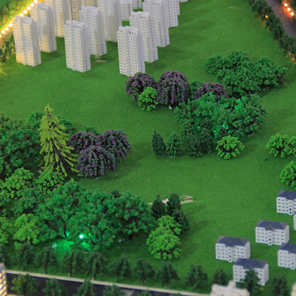 Plastic Model Train Miniature Tree Scenery DIY Outdoor Landscape Railroad Building Landscape Sand Table Models decoration 50Pcs