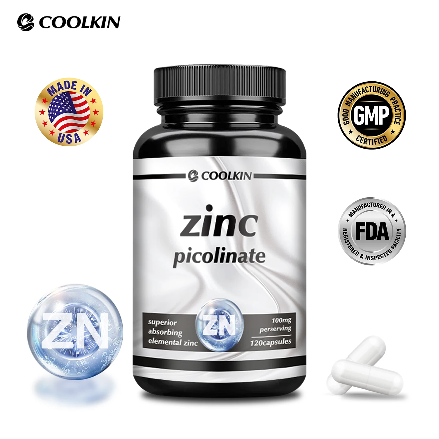 

Zinc - Supports Healthy Skin and Immune System, Boosts Vitality and Promotes Energy Production