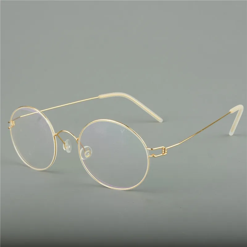 Retro circular line pure titanium eyeglass frame, ultra light and small face