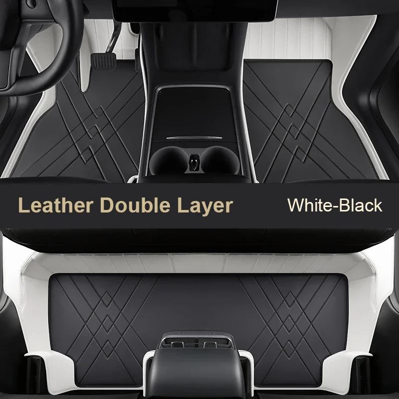 For Tesla Model 3 Fit Car Accessories Floor Mat Interior ECO Material Genuine Leather for Front and Rear Seat
