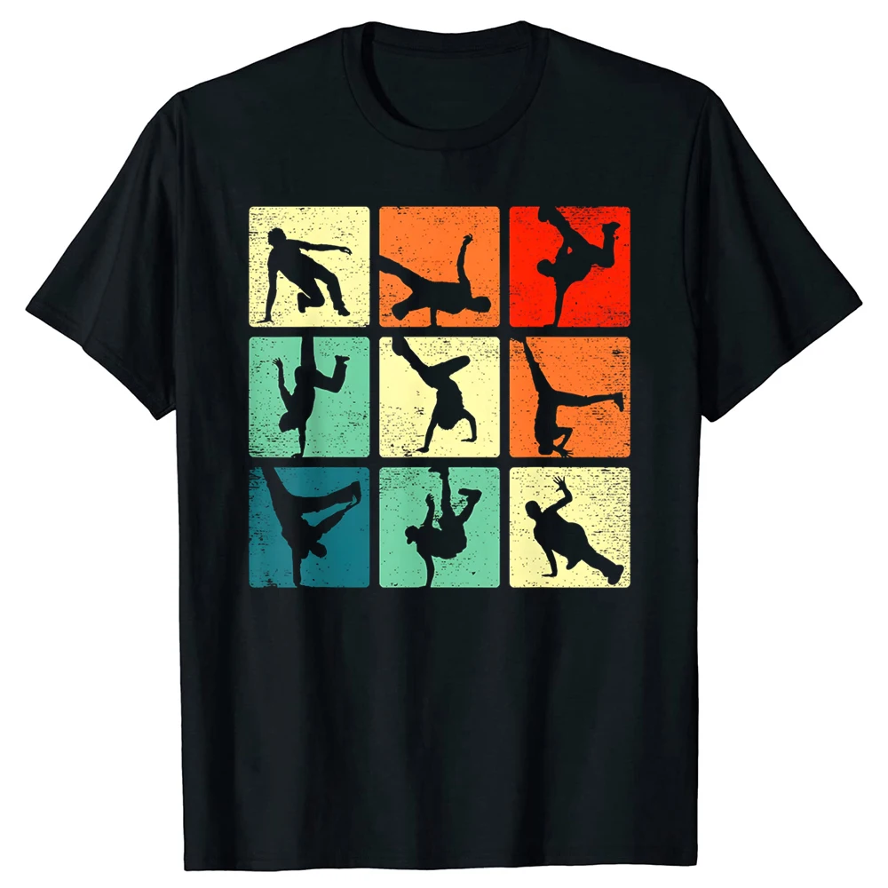 Lustige Breakdance-Bboy-Posen Retro Vintage Hip-Hop T-Shirts Herren Baumwolle Streetwear T-Shirt Kurzarm Unisex Lockere Kleidung