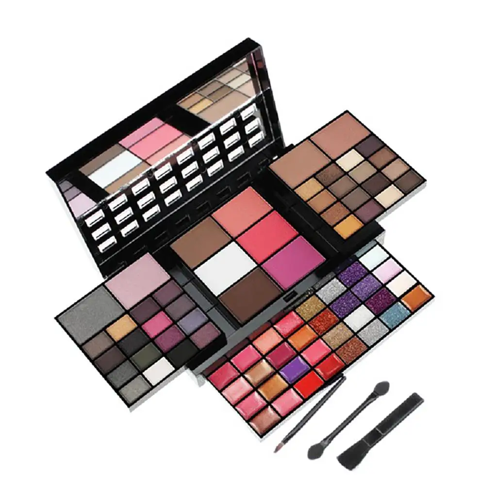 

Набор для макияжа, 74 цвета, блеск для губ, румяна, пудра, Праймер, блестки, палитра теней для век, набор для женщин